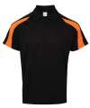 JC043 Contrast Cool Polo Jet Black / Electric Orange colour image