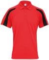 JC043 Contrast Cool Polo Fire Red / Jet Black colour image