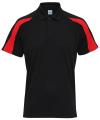 JC043 Contrast Cool Polo Jet Black / Fire Red colour image