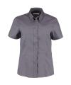 KK701 Women's corporate Oxford blouse short sleeved Charcoal colour image