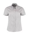 KK701 Women's corporate Oxford blouse short sleeved Silver Grey colour image