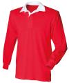 FR109 Kids long sleeve plain rugby shirt Red colour image