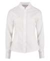 KK261 Women's Mandarin Collar Fitted Shirt Long Sleeved White colour image