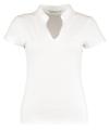 KK770 Women's Corporate Short Sleeve Top V-Neck Mandarin Collar White colour image