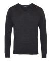 PR694 V neck knitted sweater Charcoal colour image