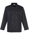 PR665 Studded front long sleeve chef's jacket Black colour image
