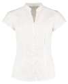 KK727 Women's continental blouse mandarin collar cap sleeve White colour image