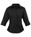 PR305 Women's ¾ Sleeve Poplin Blouse Black colour image