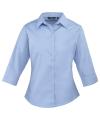 PR305 Women's ¾ Sleeve Poplin Blouse Mid Blue colour image