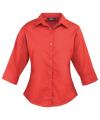 PR305 Women's ¾ sleeve poplin blouse Red colour image
