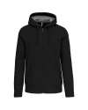 KB444 Heavy Full Zip Contrast Hoody Black colour image