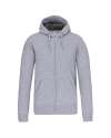 KB444 Heavy Full Zip Contrast Hoody Oxford Grey colour image