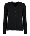 KK354 Womens' Arundel V Neck Cardigan Long Sleeve Black colour image