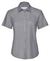933F Ladies' Short Sleeve Easy Care Oxford Shirt Silver Grey colour image