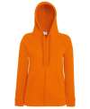62150 FOTL Lady Fit L/weight Hooded Sweat Jkt Orange colour image