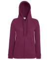 62150 FOTL Lady Fit L/weight Hooded Sweat Jkt Burgundy colour image