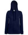 62150 FOTL Lady Fit L/weight Hooded Sweat Jkt Deep Navy colour image