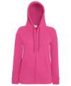 62150 FOTL Lady Fit L/weight Hooded Sweat Jkt Fuchsia colour image