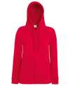62150 FOTL Lady Fit L/weight Hooded Sweat Jkt Red colour image