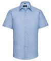 923M Men's Short Sleeve Easy Care Tailored Oxford Shirt Oxford Blue colour image