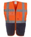 HVW801 Hi Vis Executive Waistcoat Orange / Navy colour image