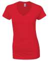 GD78 64V00L Ladies V-Neck T-Shirt Cherry Red colour image