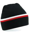 B471 Beechfield Teamwear Beanie Black / Classic Red / White colour image