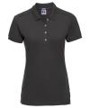 566F Russell Ladies' Stretch Polo Shirt Black colour image