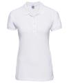 566F Russell Ladies' Stretch Polo Shirt White colour image