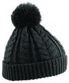 B454 Cable Knit Snowstar Beanie Charcoal colour image