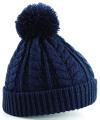 B454 Cable Knit Snowstar Beanie French Navy colour image