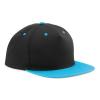 B610C Snapback Rapper Cap Black / Surf Blue colour image