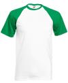 61026 Short Sleeve Baseball T Shirt White / Kelly Green colour image