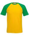 61026 Short Sleeve Baseball T Shirt Sunflower / Kelly Green colour image