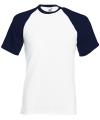 61026 Short Sleeve Baseball T Shirt White / Deep Navy colour image