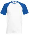 61026 Short Sleeve Baseball T Shirt White / Royal Blue colour image