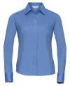 924F Ladies Long Sleeve Poly Cotton Easy Care Fitted Poplin Shirt Corporate Blue colour image