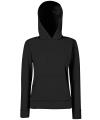 62038 Fruit Of The Loom Lady Fit Hooded Sweat Black colour image