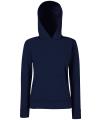 62038 Fruit Of The Loom Lady Fit Hooded Sweat Deep Navy colour image