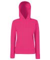 62038 Fruit Of The Loom Lady Fit Hooded Sweat Fuchsia colour image