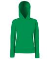 62038 Fruit Of The Loom Lady Fit Hooded Sweat Kelly Green colour image