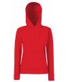 62038 Fruit Of The Loom Lady Fit Hooded Sweat Red colour image