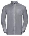 932M Men's Long Sleeve Easy Care Oxford Shirt Silver Grey colour image