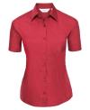 935F Ladies' Short Sleeve Polycotton Easy Care Poplin Shirt Classic Red colour image