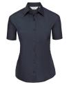 935F Ladies' Short Sleeve Polycotton Easy Care Poplin Shirt French Navy colour image