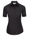 935F Ladies' Short Sleeve Polycotton Easy Care Poplin Shirt Black colour image