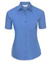 935F Ladies' Short Sleeve Polycotton Easy Care Poplin Shirt Corporate Blue colour image