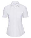935F Ladies' Short Sleeve Polycotton Easy Care Poplin Shirt White colour image