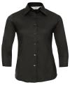946F Ladies' 3/4 Sleeve Easy Care Fitted Shirt Black colour image