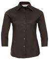 946F Ladies' 3/4 Sleeve Easy Care Fitted Shirt Chocolate colour image